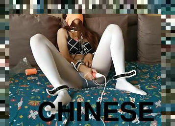 Chinese Girl Self Bondage And Gagged