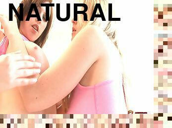 Louisa May and her nasty GF show their big natural boobies