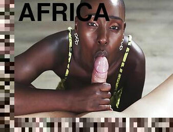 African Sex Goddess Breeds White Cock