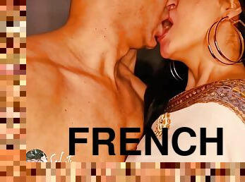 フランス語, 汚い, 接吻, ブルネット, エロチック