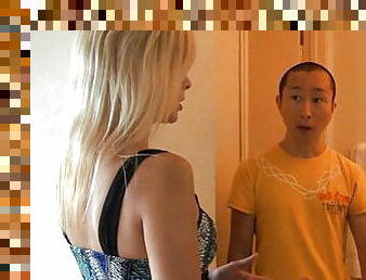 Blonde Milf & Asian guy