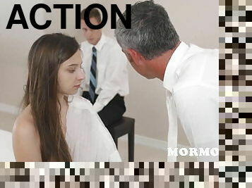 Defloration action of a teen virgin