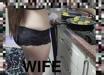My sexy hot wife is cooking in the kitchen part 2