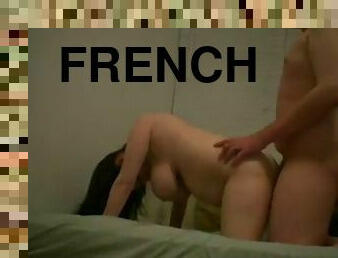 Sexy French college couple having romantic and passionate sex
