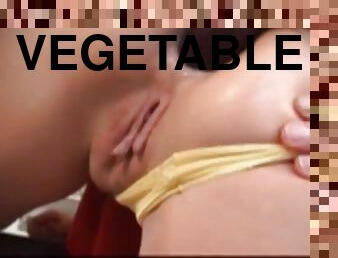 Cathy gets vegetables inserted in her tight hole