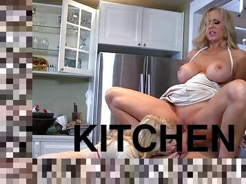 Sexy ladies got fucked in the kitchen