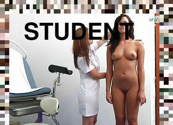 Tanned student goes for routine check-up to obgyn