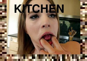 Young bitch CeCe Capella gets pounded in the kitchen