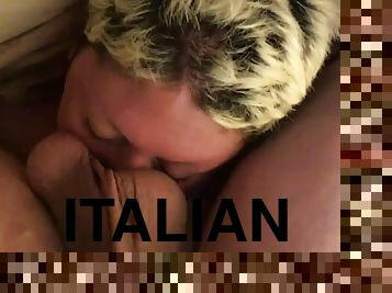 Italian Sub Wife Hides Her Big Nose In Bull-Like Testiculs