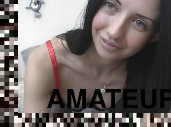 amatør, anal, teenager, hjemmelavet, strømper, kær, dildo, solo