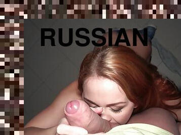 Cute Russian Tart Takes Loppy Balls In Her Sweet Mouth