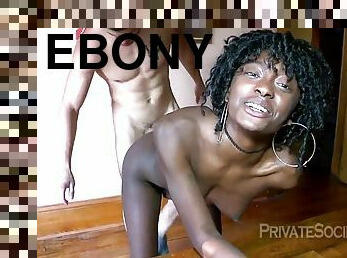 Ebony stunner takes white dick like a CHAMP