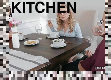 Nina Hartley gets properly fucked on the kitchen table