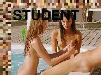 College Student Has Secret Making Out With Couple While On Vacation