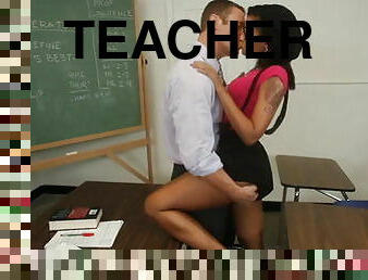 Getting fucked on her teacher's desk