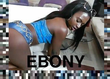 Noemie Bilas Ebony pussy receives huge white cock from behind!