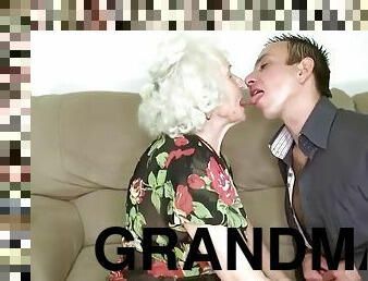 Grandma porn star Norma nailing her boy toy.