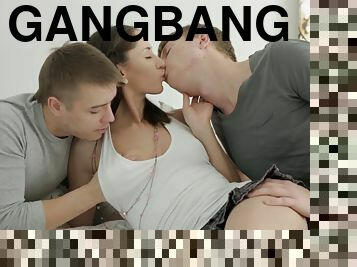 Leggy teen girl hot gangbang video