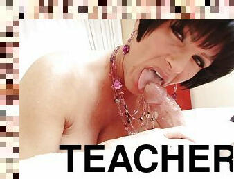 My teacher sucking on my hard boner