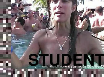 Pool Party Chicks Students public flashing