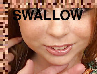 4 foot  100lb teenage swallows a penis bigger than her