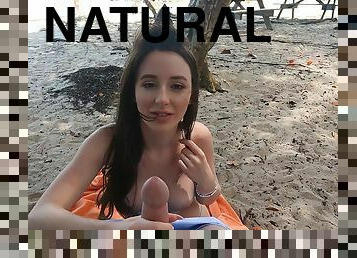 Charly Summer with natural tits getting fucked on the beach