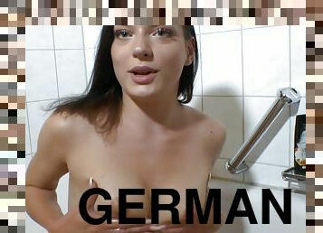 German  18 yo teen with big pussy lips shaved homemade