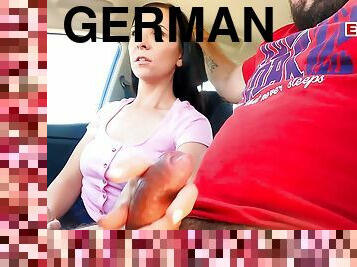 maigre, fellation, hardcore, allemand, couple, voiture, pute