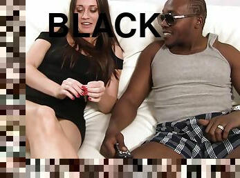 Brooklyn Jade seems a huge buldge in her girlfriends boyfriends pants, and she can not resist that massive big black cock