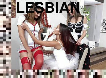 Lesbian threesome with gorgeous Francys Belle & Paula Shy