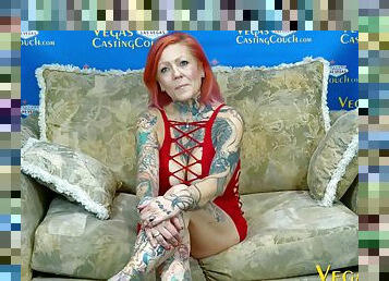 Big Breasted- Heavy Tattooed Redhead Casting In Vegas - Anal Oral - Bondage Masturbation