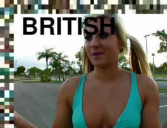 British blonde stupid teen pick up for porn