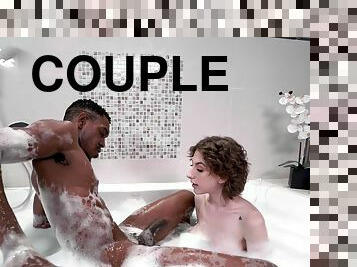 Passionate interracial fucking in the bathroom with Tristan Summers