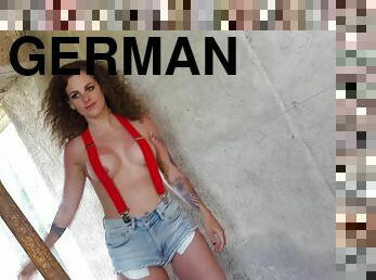 German skinny teen curly hair at amateur outdoor pov sex