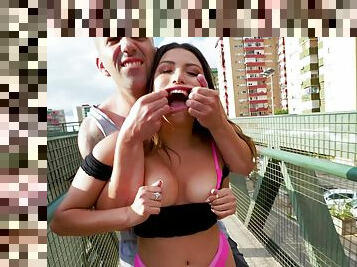 Small boobs cutie Camila Palmer gets fucked by a lucky stranger
