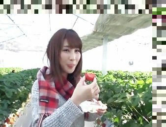 POV video of adorable Ayumi Shuna sucking a hard dick outdoors