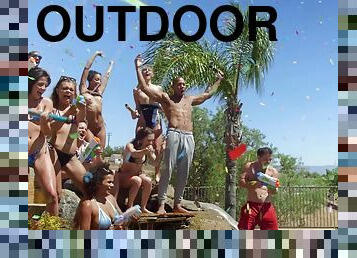 Outdoor group fucking with horny Alexis Tae and Lulu Chu