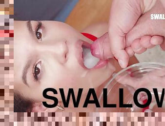 Safira swallows 103 huge mouthful cumshots