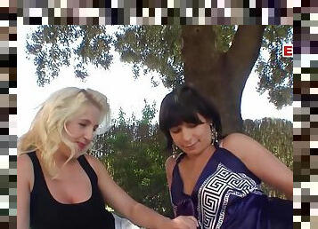 German Girls try first time lesbian games in mallorca holiday