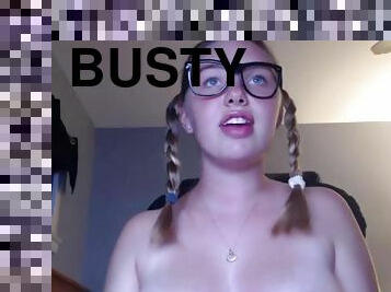 Young busty girl next door Lena Vex sucking dick on webcam
