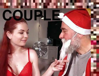 Old Santa has sex with a hot teen and fucks her mouth
