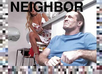 Blonde Jordan Maxx moans while being fucked by her neighbor