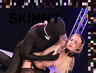 SKINNY GERMAN BLONDE GET FETISH ANAL GANGBANG WITH BIG COCK