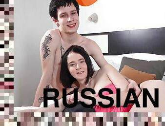 Dicking in the bedroom with a horny Russian chick - Candy Cru