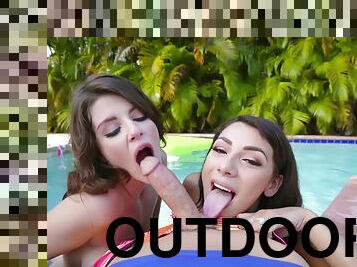 Immoral vixens outdoor threesome dirty porn movie