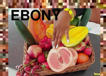 Just Peachy Logan Long, Ms London - ebony mom in interracial hardcore with fruits - food fetish