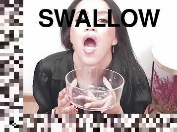 Asia Vargas swallows 52 huge mouthful cumshots