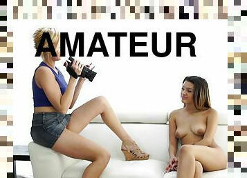 Amateur FFM threesome with erotic models Josie Jagger and Kate England