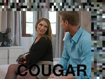 Horny cougar Kayley Gunner moans during passionate fucking