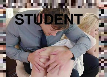 Hot student Zoe Clark gets anally impaled on tutor's big dick after deepthroating